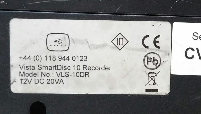 Vista VLS-10DR SmartDisc 10 CCTV Video Recorder - Image 3