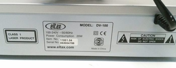 Eltax DV-100 DVD Player w Remote - Image 3