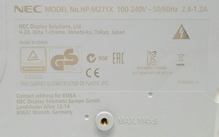 Nec NP-M271X LCD Projector - Image 3
