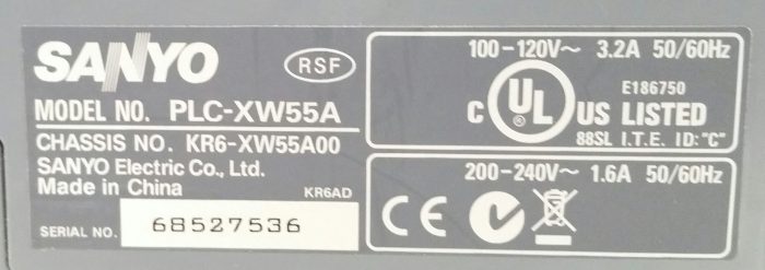 Sanyo Proxtrax PLC-XW55A Multiverse Projector - Image 3