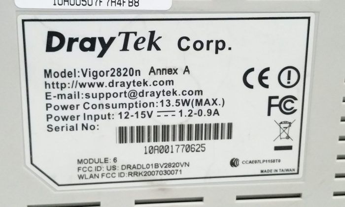 Draytek Vigor2820 Annex A ADSL2+ Firewall - Image 3