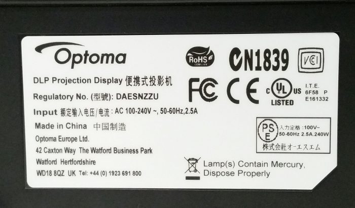 Optoma DAESNZZU Dlp Projection Display - Image 4