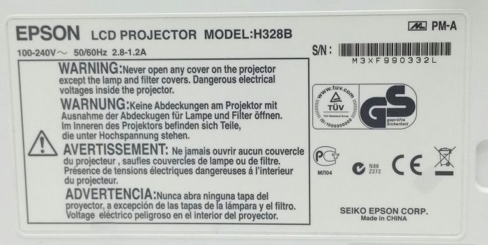 Epson EB-S7 H328B VGA LCD Projector w 54 Lamp Hours Used - Image 3