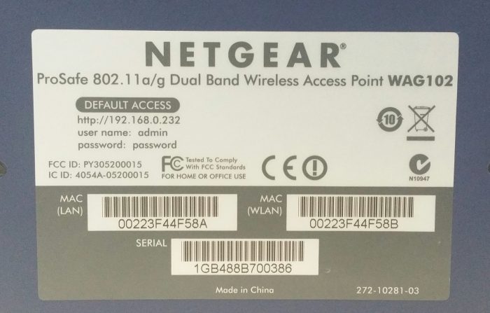 Netgear WAG102 802.11a/g ProSafe Dual Band Wireless LAN/PoE Access Point No PSU - Image 6