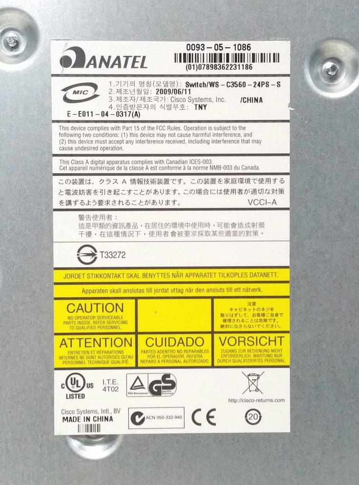 Cisco Catalyst 3560 Series PoE-24 Catalyst Switch WS-C3560-24PS-S - Image 4