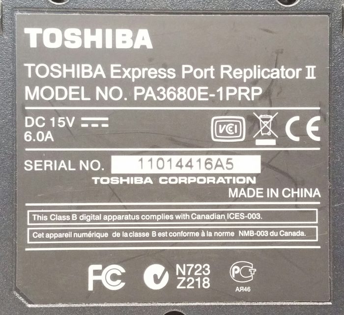 Toshiba PA3680E-1PRP Express Port Replicator II w No PSU - Image 3