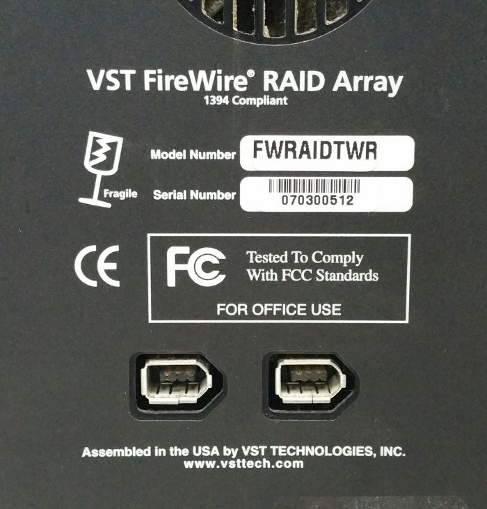 VST FireWire RAID Array FWRAIDTWR With FireWire Hard Drive 20GB + Power Supply Unit - Image 5
