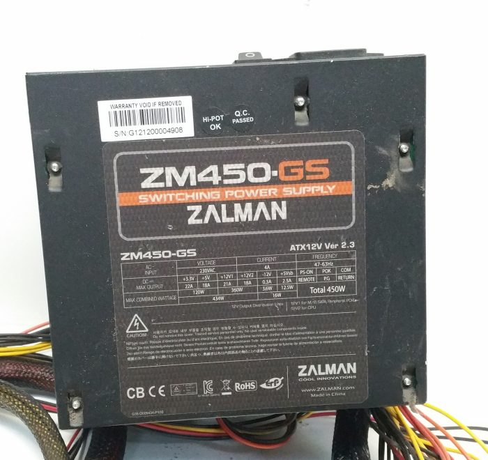 Zalman ZM450-GS Switching Power Supply ATX12V Ver 2.3 450W - Image 3