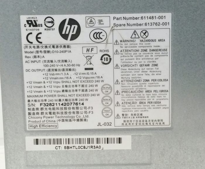 HP D10-240P1A Power Supply Unit 240W - Image 3