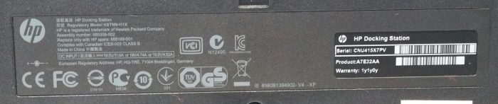 HP HSTNN-I11X USB VGA DVI Docking Station w/o No PSU - Image 3