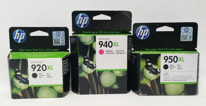 Joblot 3x HP Office Jet CD975AE BGX, C4908AE, CN045AE BGX 950XL & 920XL Black, 940XL Magenta Ink Cartridge - Image 2