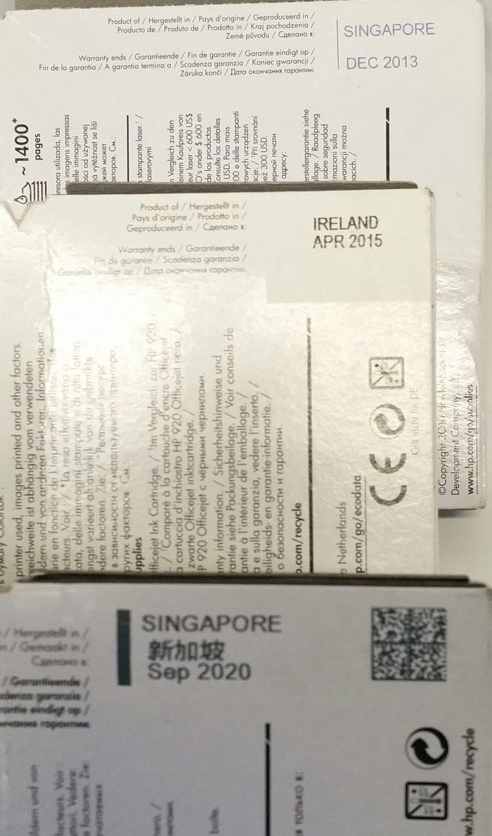 Joblot 3x HP Office Jet CD975AE BGX, C4908AE, CN045AE BGX 950XL & 920XL Black, 940XL Magenta Ink Cartridge - Image 3