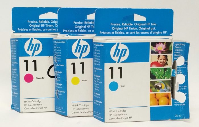 Joblot 3x HP C4838AE, C4837AE, C4836AE Yellow, Magenta, Cyan Ink Cartridge - Image 2