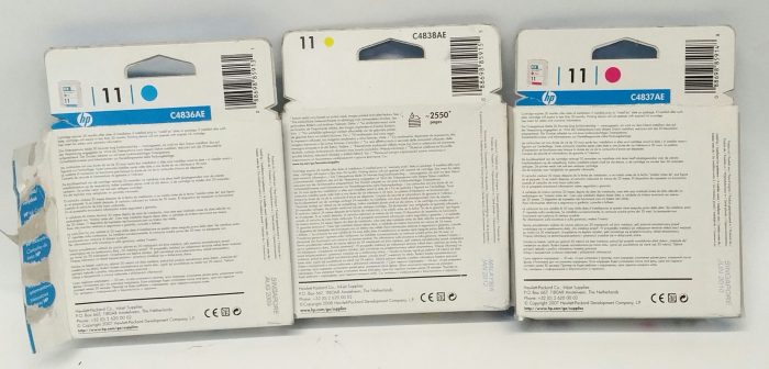 Joblot 3x HP C4838AE, C4837AE, C4836AE Yellow, Magenta, Cyan Ink Cartridge - Image 4