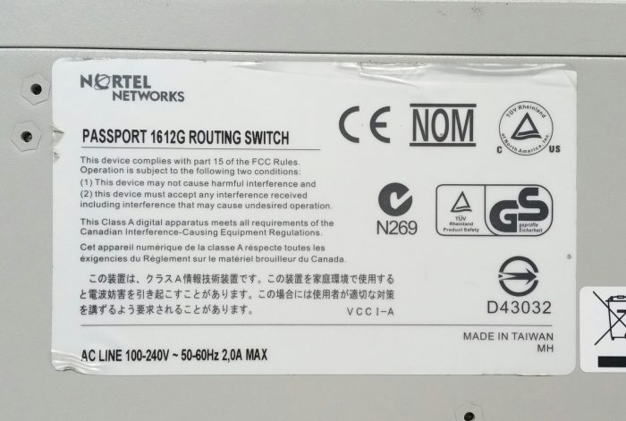 Nortel Networks Passport 1612G Routing Switch (No PC) Power Supply Included - Image 3