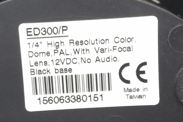 Everfocus ED300/P 1/4" High Resolution Color Dome PAL with Vari-Focal Lens 12VDC No Audio Black Base CCTV Camera - Job Lot x2 - Image 3