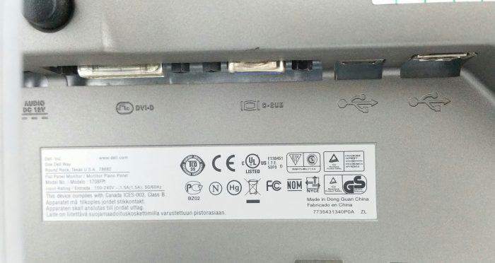 Dell 1708FPt 17" VGA DVI-D Flat Panel Monitor - Image 3