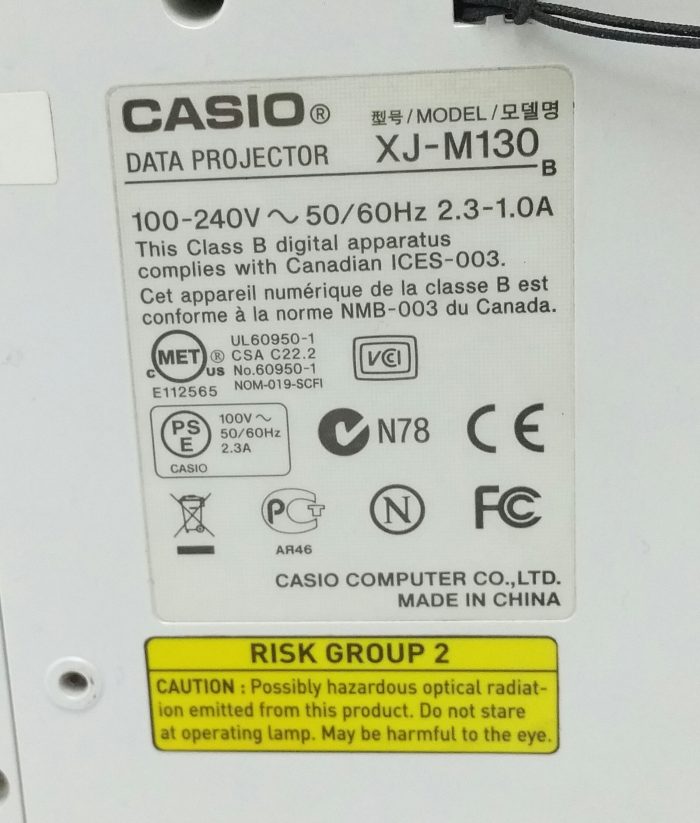 Casio XJ-M130 Data Projector No Lamp - Image 3