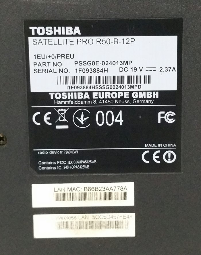 Toshiba Satellite Pro R50-B-12P Windows 10 Pro 15.6" Laptop - Image 3