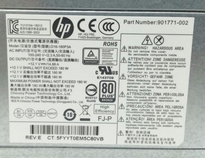 HP D16-180P3A Power Supply 180W Max - Image 3