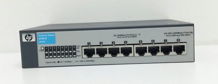 HP Procurve J9079A 10/100Base-TX Ports (1-7) Ports 10/100/1000Base-T Port(8) Switch - Image 2