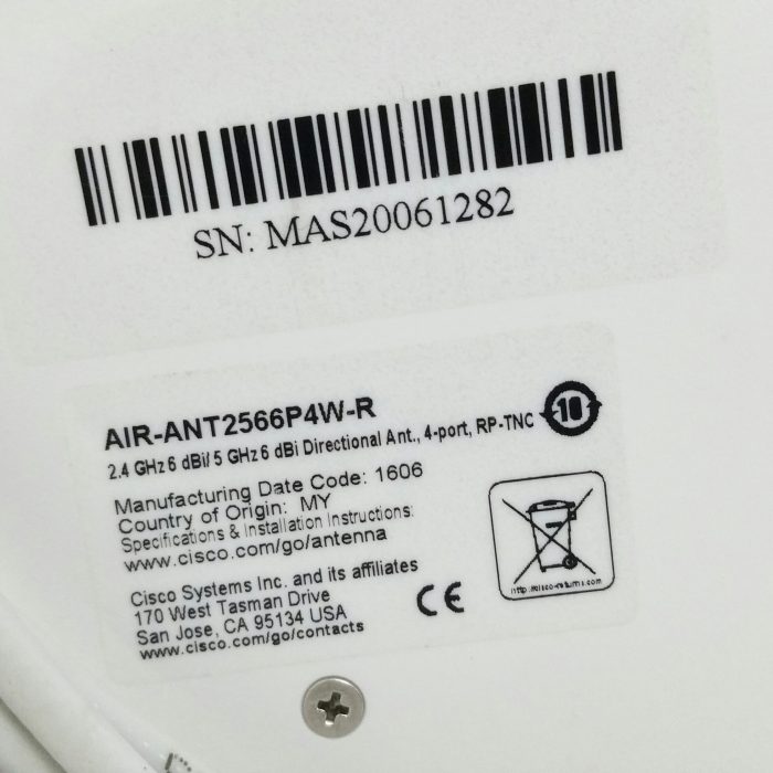 Cisco AIR-ANT2566P4W-R 2.4 GHz 6 dBi/ 5 GHz 6 dBi Directional Antenna 4-Ports RP-TNC Access Point - Image 3