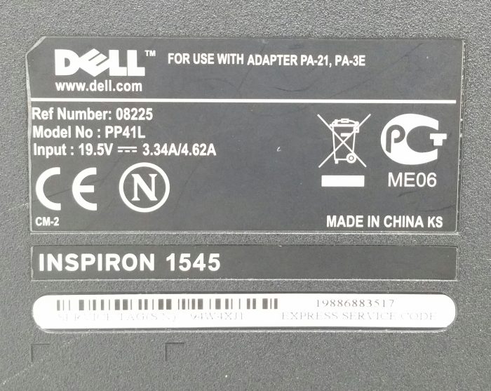 Dell Inspiron 1545 PP41L Intel Celeron T3000 Dual Core 1.8GHz 3GB Ram 250GB HDD Windows 10 - Image 4