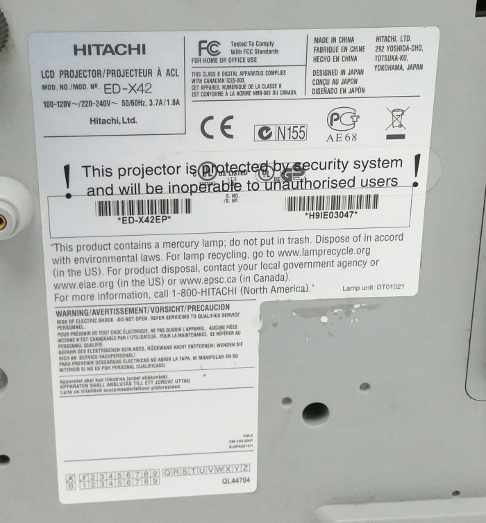 Hitachi ED-X42 VGA Projector - Image 3