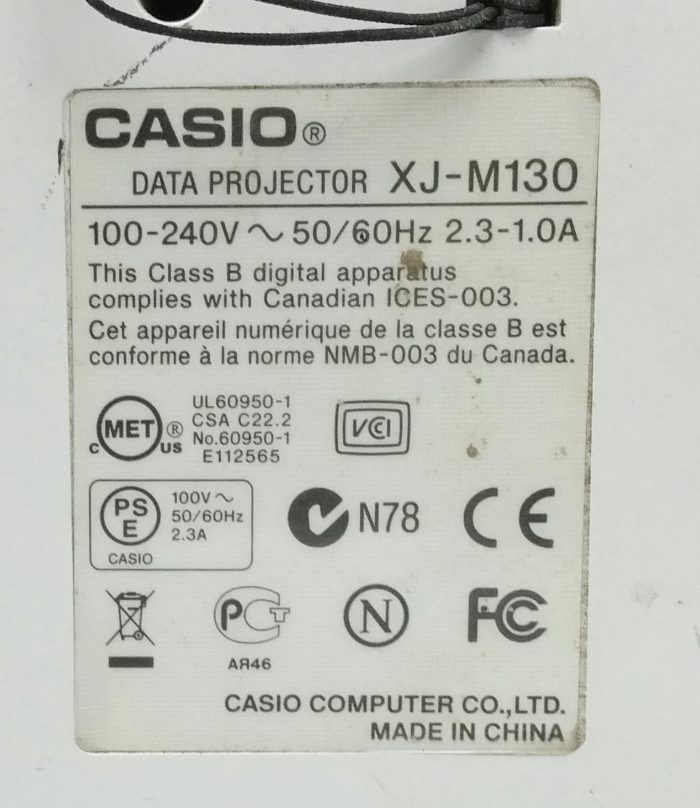 Casio XJ-M130 Data Projector with 5253 Lamp Hours Used - Image 3