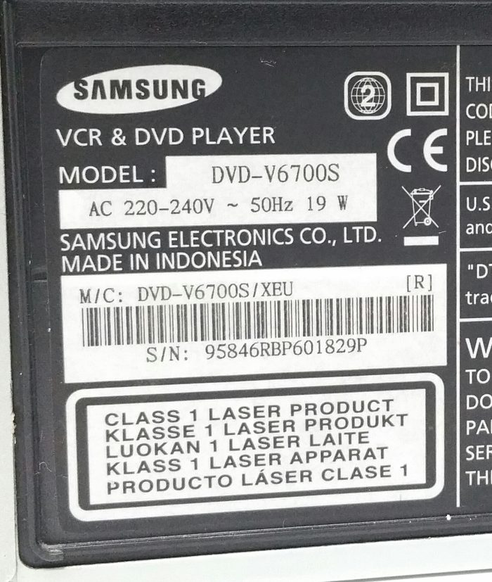 Samsung DVD-V6700S VCR DVD Player - Image 3