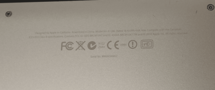 Macbook Pro A1286 - i7-620M 2.67GHz - 8GB DDR3 - 240GB SSD - High Sierra 10.13 (Mid 2010) - Image 3