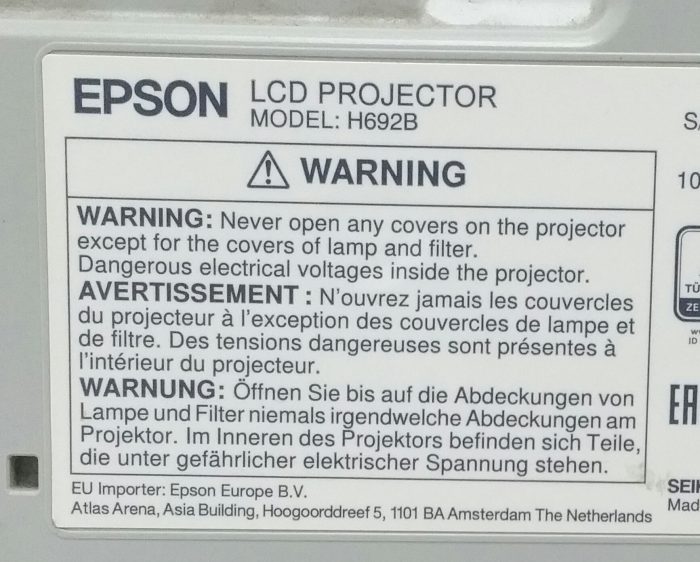 Epson EB-X27 HDMI LCD Projector H692B with 3918 Lamp Hours Used - Image 8