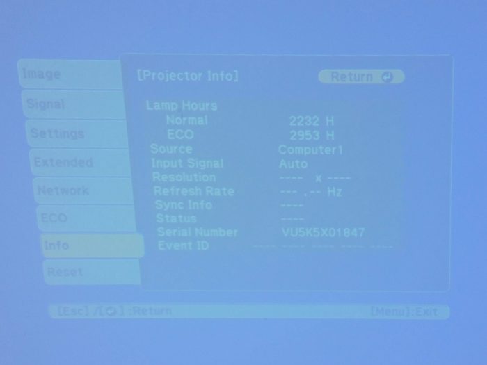Epson EB-X27 HDMI LCD Projector H692B with 5185 Lamp Hours Used - Image 2