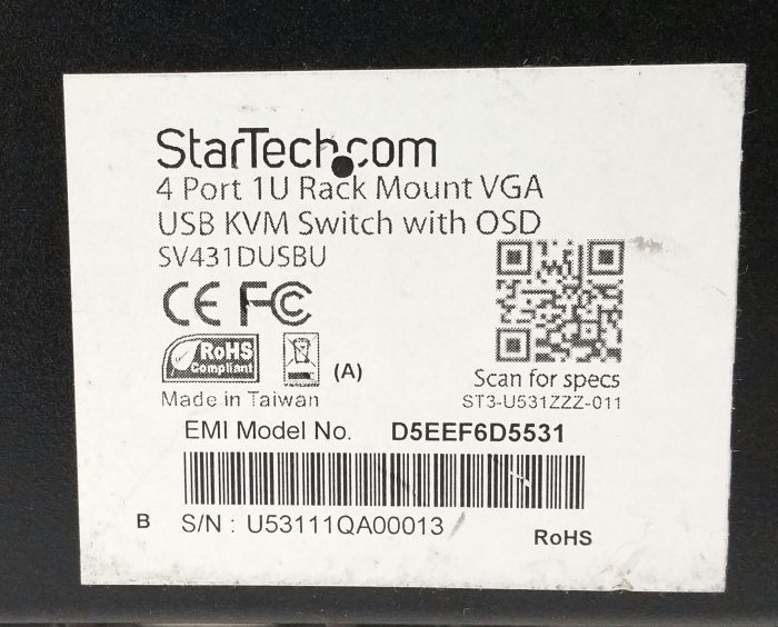 Startech.com SV431DUSBU 4 Port 1 U Rack Mount VGA USB KVM Switch With OSD - Image 3