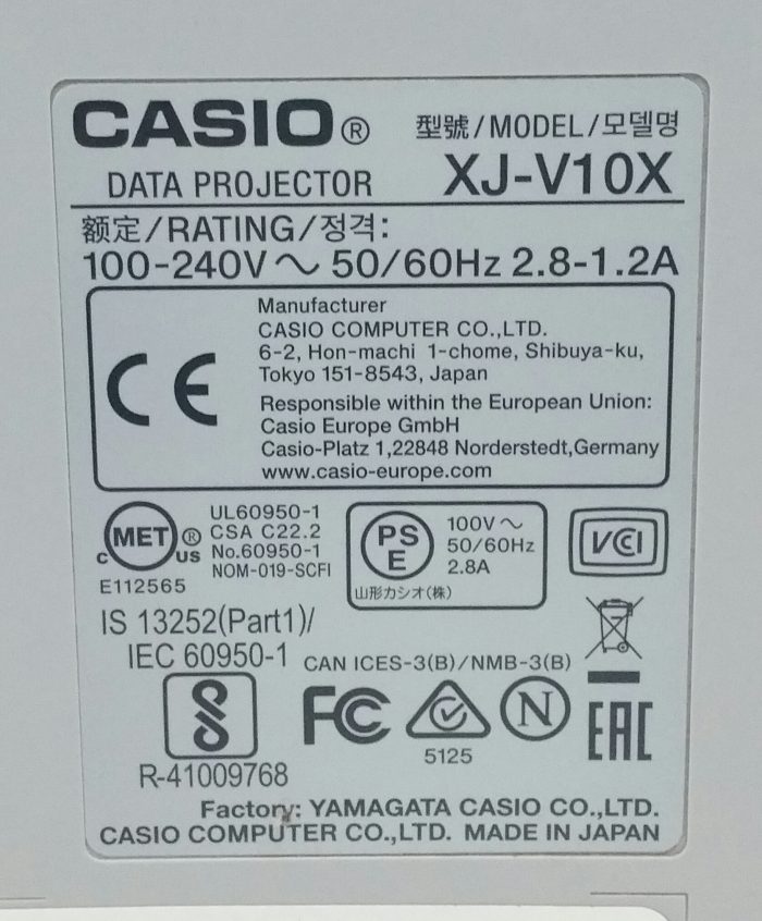 Casio XJ-V10X VGA HDMI Data Projector - Image 3
