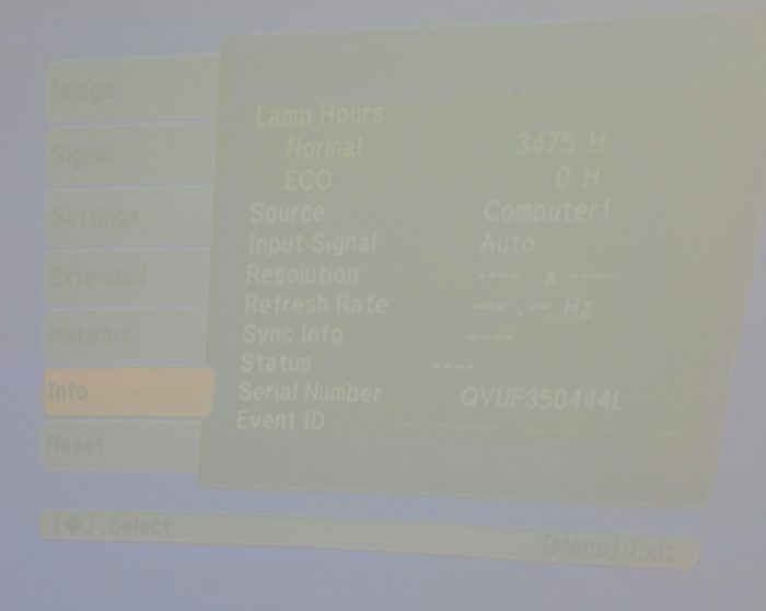Epson EB-470 H456B LCD Projector 3475 Lamp Hours Used - Image 2