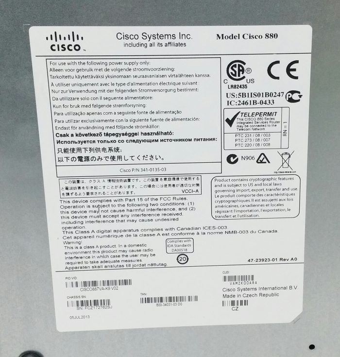 Cisco 800 Series 880 Integrated Service Router CISCO887VA - Image 5