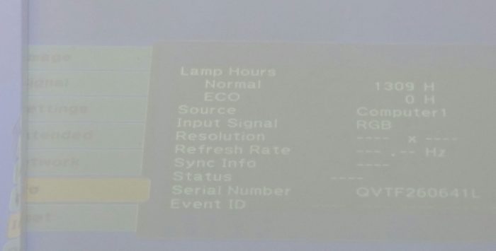 Epson EB-470 LCD Projector 1309 Lamp Hours Used H456B - Image 2