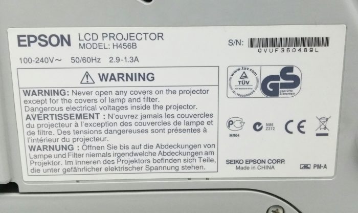 Epson EB-470 LCD Projector 1472 Lamp Hours Used H456B - Image 3