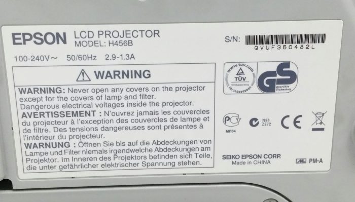 Epson EB-470 LCD Projector 2327 Lamp Hours Used H456B - Image 3