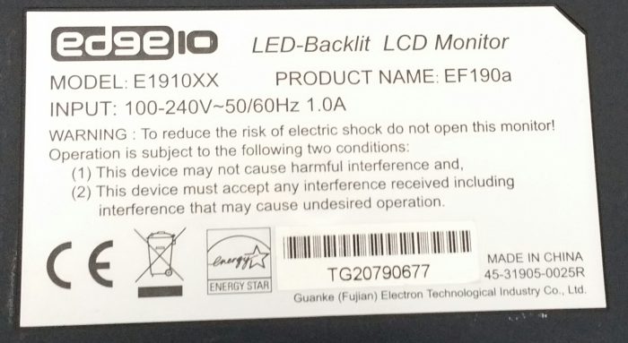 Edge10 E1910XX LED-Backlit VGA DVI 19" LCD Monitor Screen - Image 3