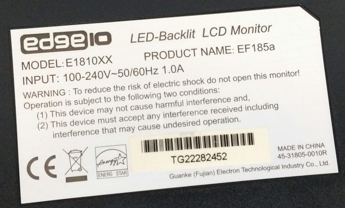 Edge10 E1810XX LED-Backlit VGA DVI 18.5" LCD Monitor - Image 3