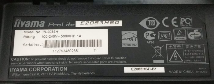 iiyama Prolite E2083HSD PL2083H 20" VGA DVI Monitor - Image 3
