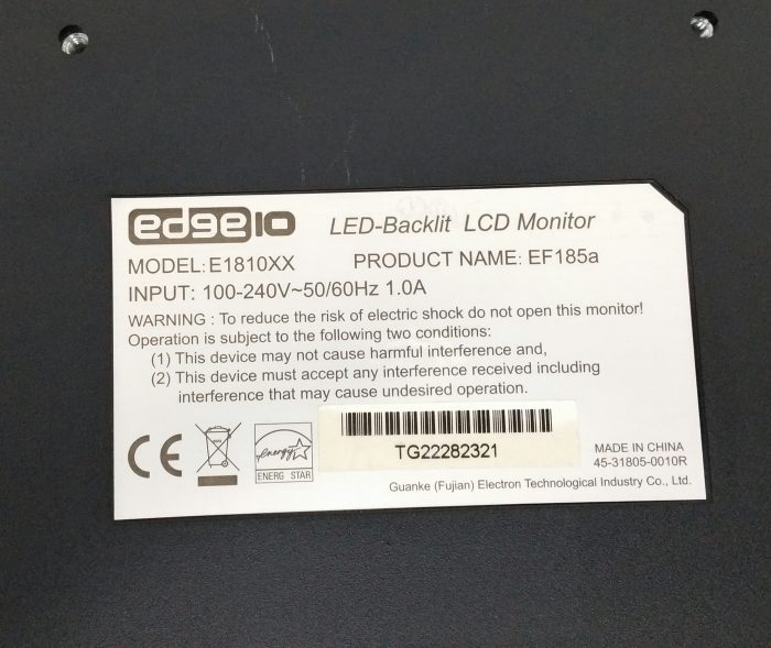 Edge10 E1810XX LED-Backlit VGA DVI 18.5" LCD Monitor No Stand - Image 3