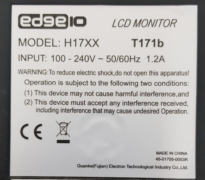 Edge 10 T171 H17XX 17 Inch LCD Monitor With In-Built Speakers Toughened Glass - Image 5