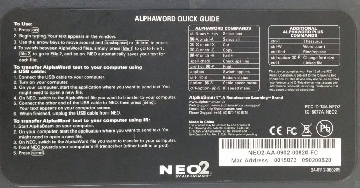 Alpha Smart Neo2 Educational Tablet/PC Word Processing System - Image 3