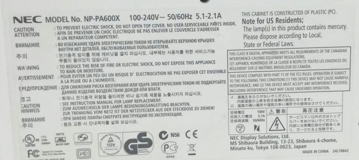 Nec NP-PA600X HDMI VGA LCD Projector - Image 3