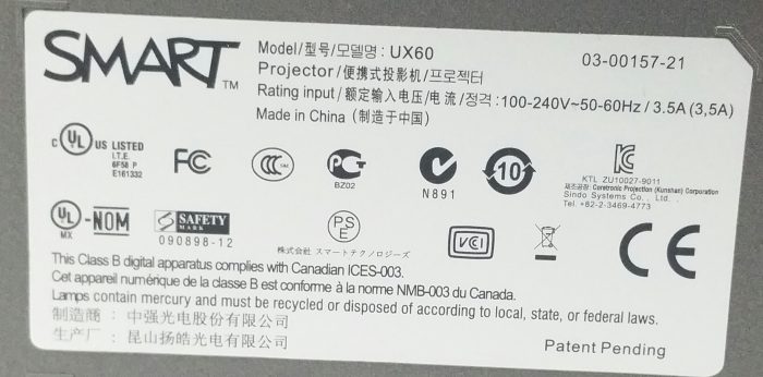 Smart UX60 HDMI VGA Projector - Image 3