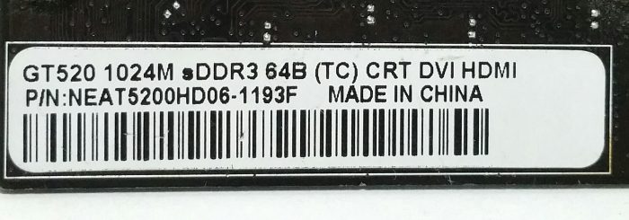 Gainward GT520 1024M DDR3 64B (TC) CRT DVI HDMI Graphics Card - Image 3