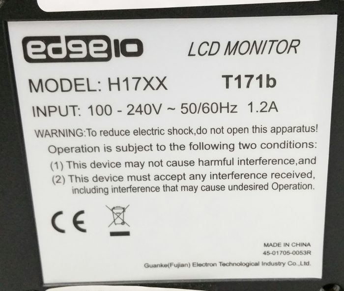 Edge 10 H17XX 17" Screen VGA LCD Monitor - Image 3